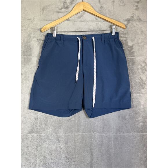 Chubbies Shorts Mens Medium Blue 6” Inseam Unlined Drawstring Zippered Pockets - Picture 1 of 10